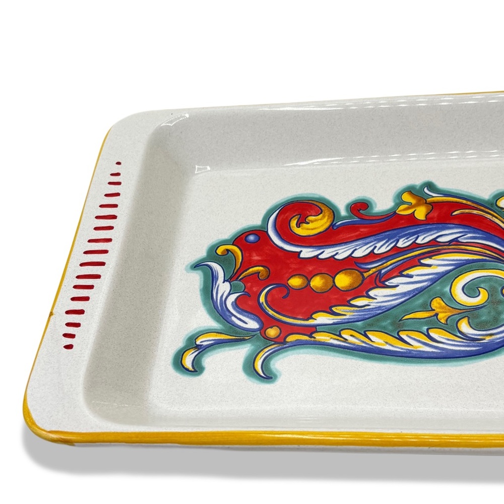 Deruta Rectangular Platter by Ceramica Nova Deruta Hand Painted in Italy 16" L - Picture 5 of 9